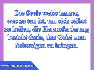 Die Seele weiss immer was zu tun ist