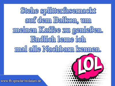 Stehe splitterfasernackt auf dem Balkon