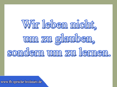 Wir leben nicht, um zu glauben
